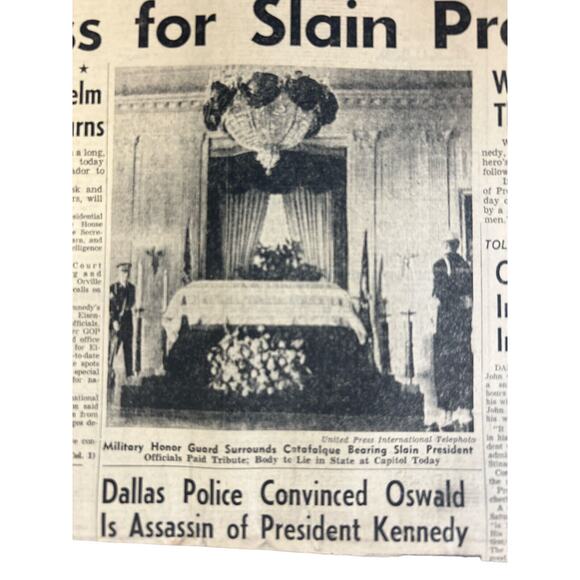 Vintage Newspaper Kennedy Funeral Set Nov 24,1963 Collectable - Picture 3 of 7